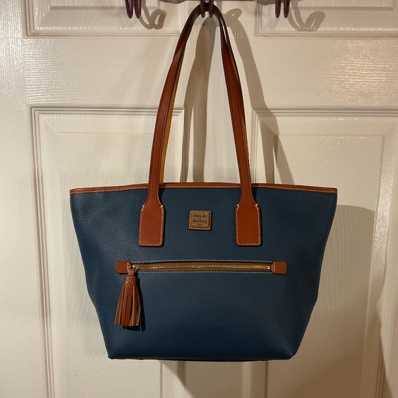 Dooney & Bourke Handbags - NWT Dooney & Bourke Pebbled Leather Midnight Blue Small Tote Bag